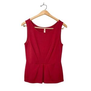 Bailey 44 Womens Sleeveless Peplum Top Burgundy Red Contemporary Blouse Medium M